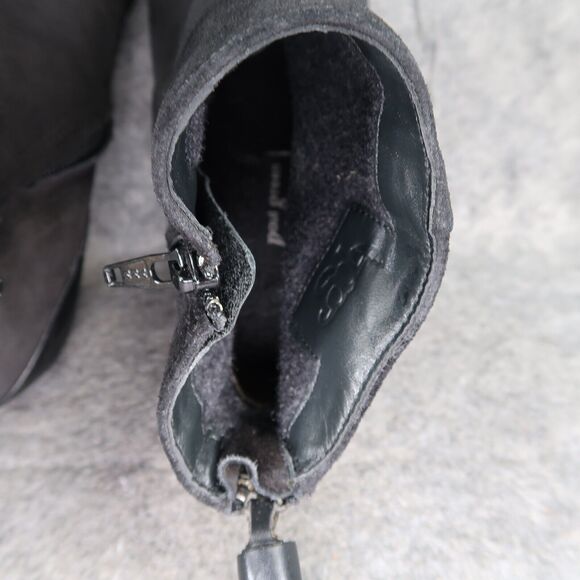 Paul Green Shoes Womens 7.5 Bootie Jada Tassel Black Leather Water Resistant Zip - Picture 9 of 16